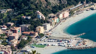 Parking area of Fegina, view from Cape Mesco, Monterosso al Mare, Cinque Terre, Italy