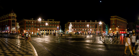 Piazza Massena by night, Nice, France